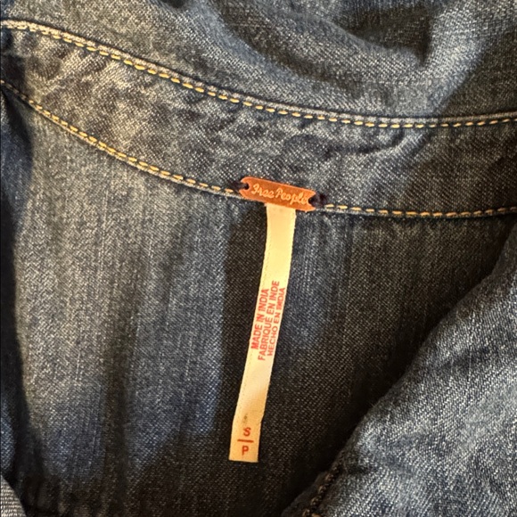 Free People Beau Midi Dress Cotton Denim sz S - Picture 7 of 8